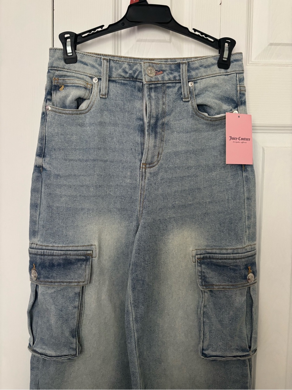 Juicy Couture Light Blue Wide-Leg Cargo Jeans - Picture 3 of 7